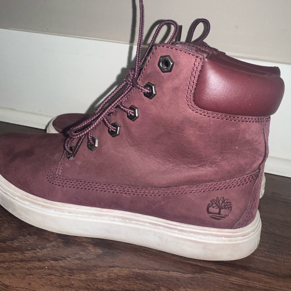Timberland Maroon Lace-Up Boots